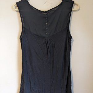 Merona Black Flowy Sleeveless Top, Size L